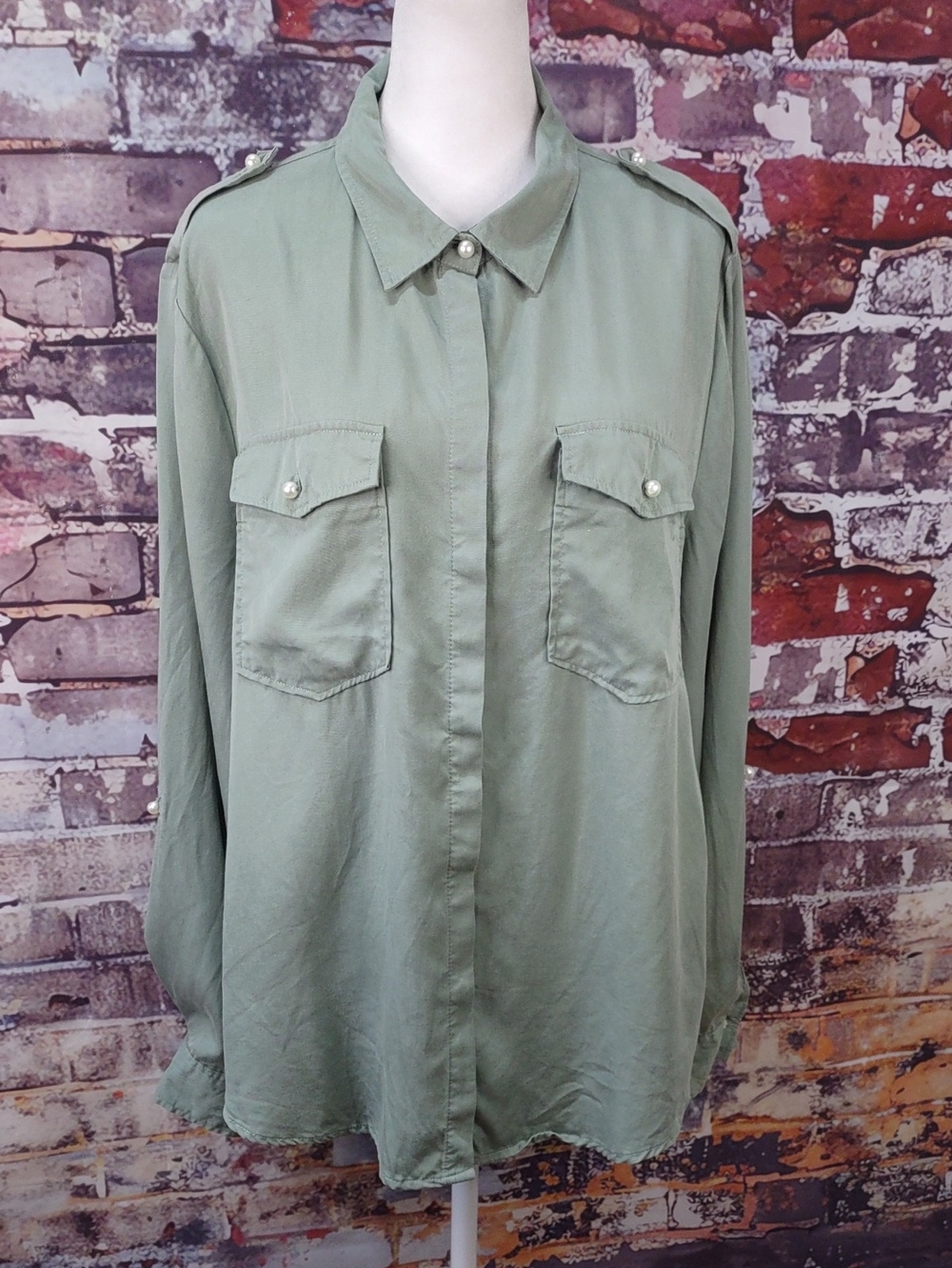 Marc New York Light Sage Button-Up Shirt